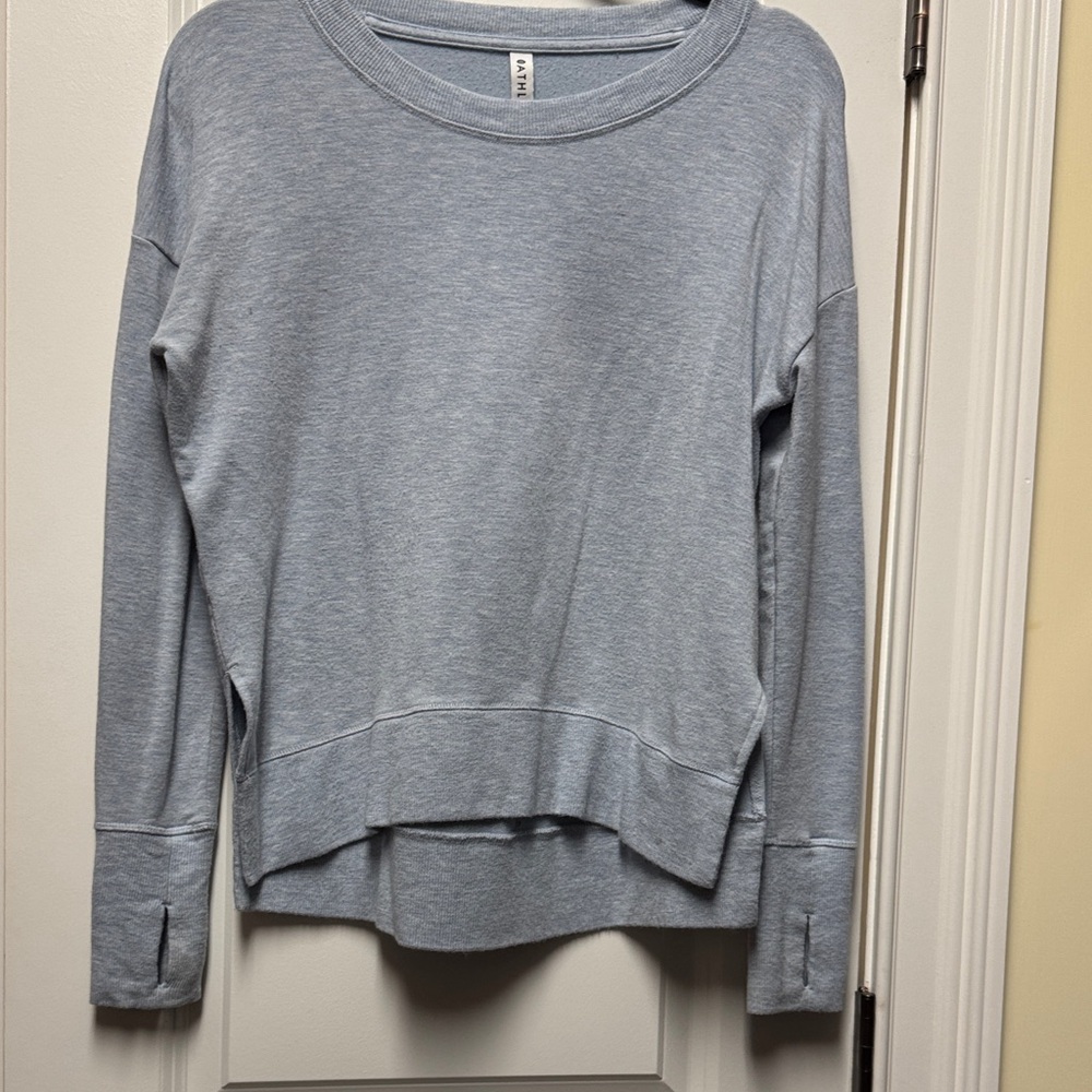 Light Blue Athleta Side Split Sweatshirt